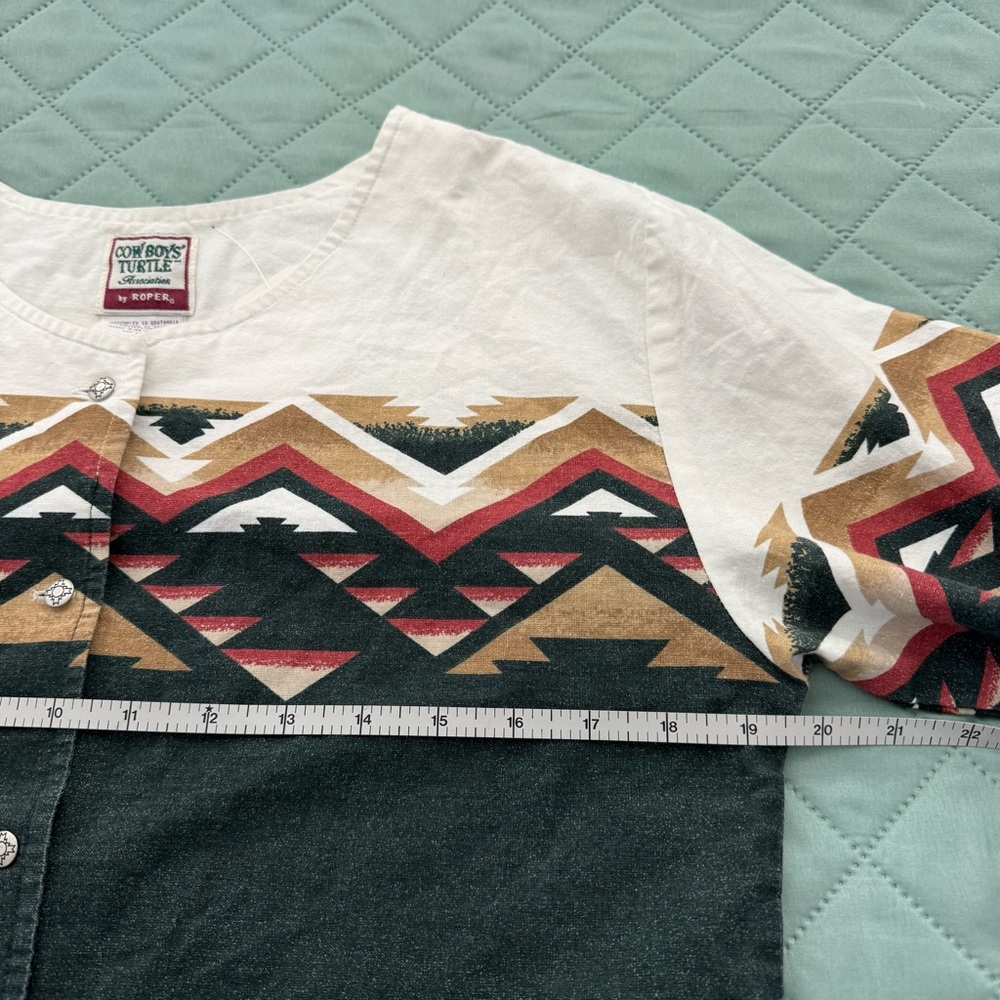 Roper Cowboys’ Turtle Association Western Aztec Snap Shirt – Size M - Picture 11 of 12